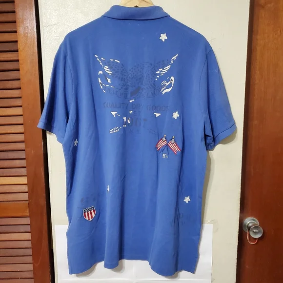 Polo ralph lauren American flag eagle stars shield embroidered shirt - Picture 11 of 16